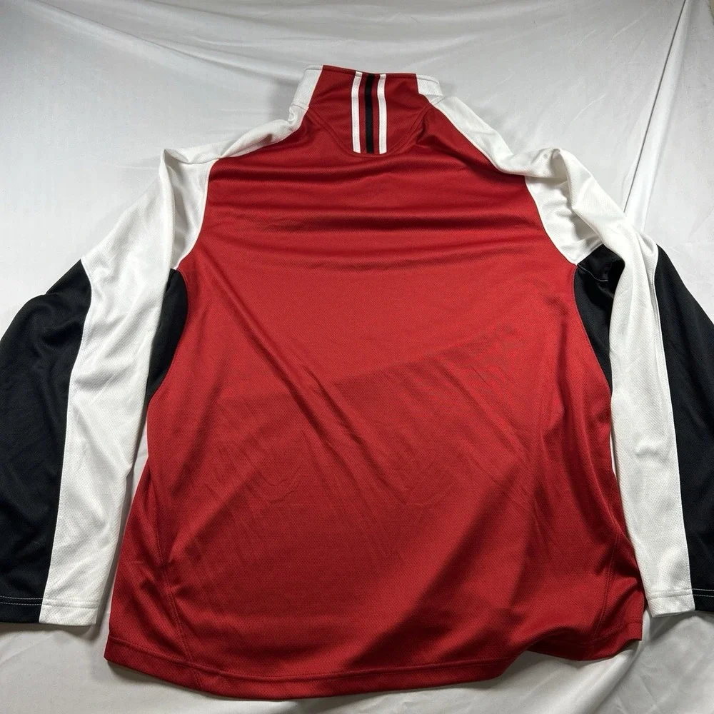 Wisconsin Badgers Sweater Men Extra Large Red White Adidas Climalite 1/4 Zip XL